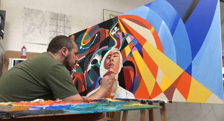 (Español) Dos murales del artista Javier Parra decorarán las paredes de la Escuela de Informática