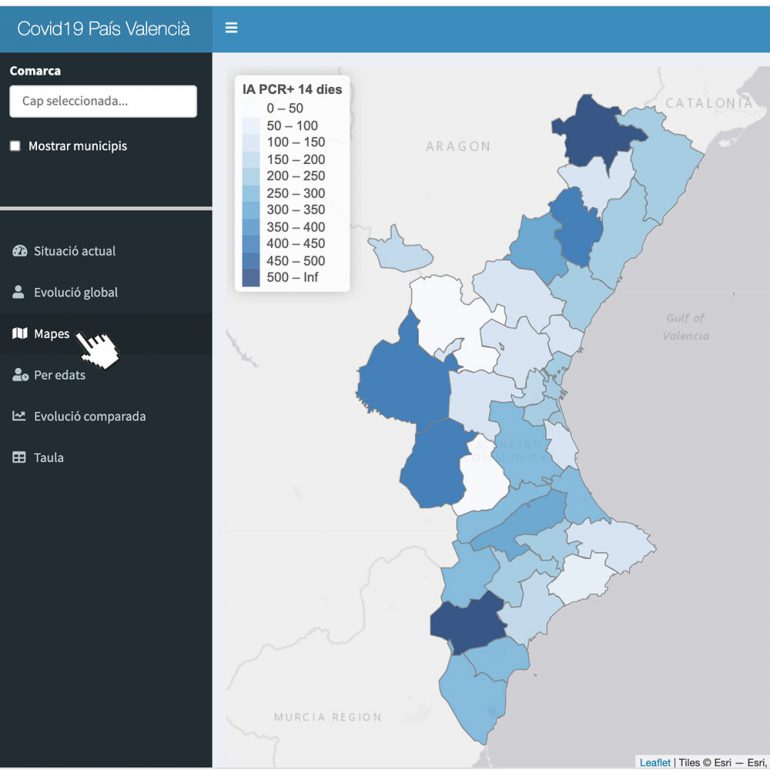 Un egresado del Máster de Big Data crea una aplicación para mostrar visualmente la evolución de la pandemia en la Comunitat Valenciana