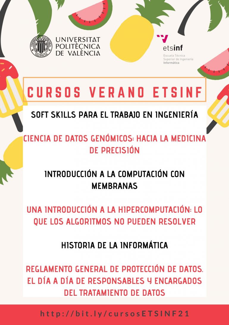 (Español) Jornadas y cursos de verano en ETSINF 2021
