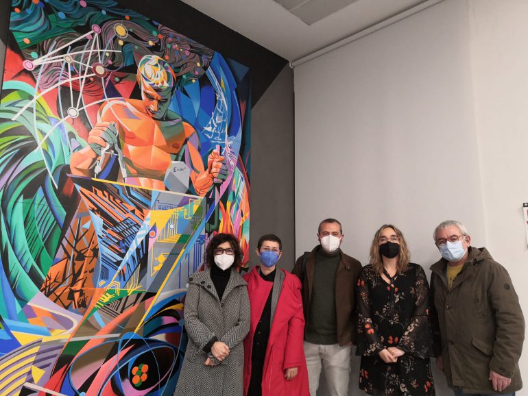 Galería fotográfica de la inauguración de los murales de ETSINF elaborados por Javier Parra